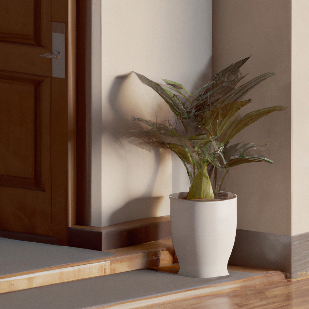 玄関に植物を置く