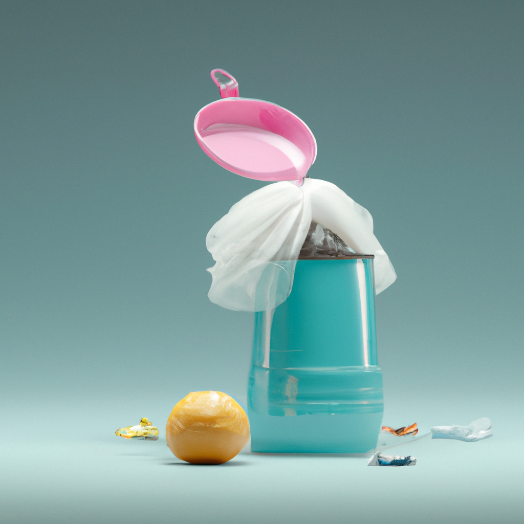 ゴミ袋に消臭剤を入れる